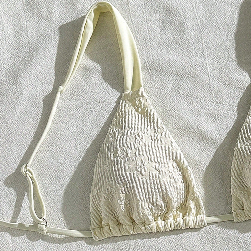 Damen Raffinierter Triangel-Bikini mit strukturierter Oberfläche