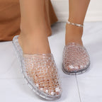 Damen Transparente Komfort-Clogs aus flexiblem Material R&B