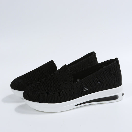 Damen atmungsaktive Slip-On Sneakers mit flexiblem Strick-Obermaterial R&B