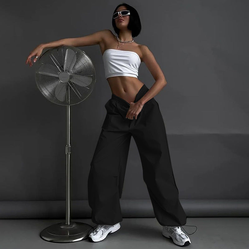 Damen bequeme lässige Hosen mit elastischem Bund R&B