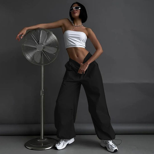 Damen bequeme lässige Hosen mit elastischem Bund R&B