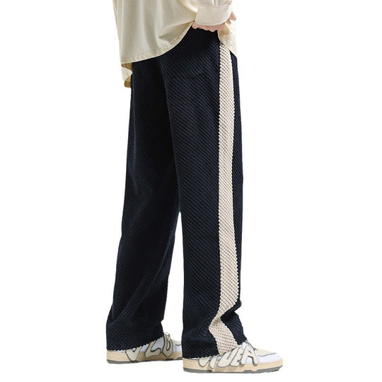 Damen Freizeithose mit strukturiertem Gewebe und seitlichem Streifen R&B