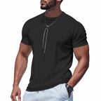 Herren Kurzarm T-Shirt mit strukturiertem Design und atmungsaktiver Baumwolle R&B