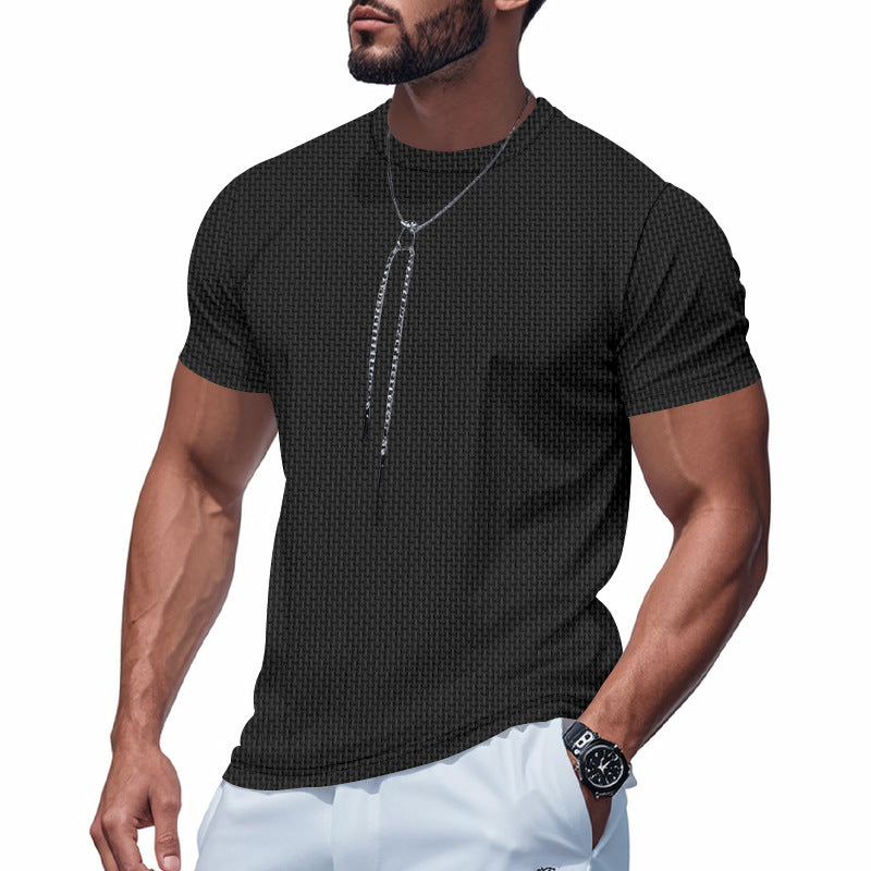 Herren Kurzarm T-Shirt mit strukturiertem Design und atmungsaktiver Baumwolle R&B