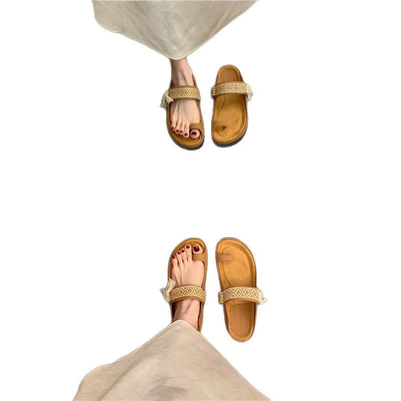 Damen Zehentrenner-Sandalen mit elegantem Riemendesign und Fußbett R&B
