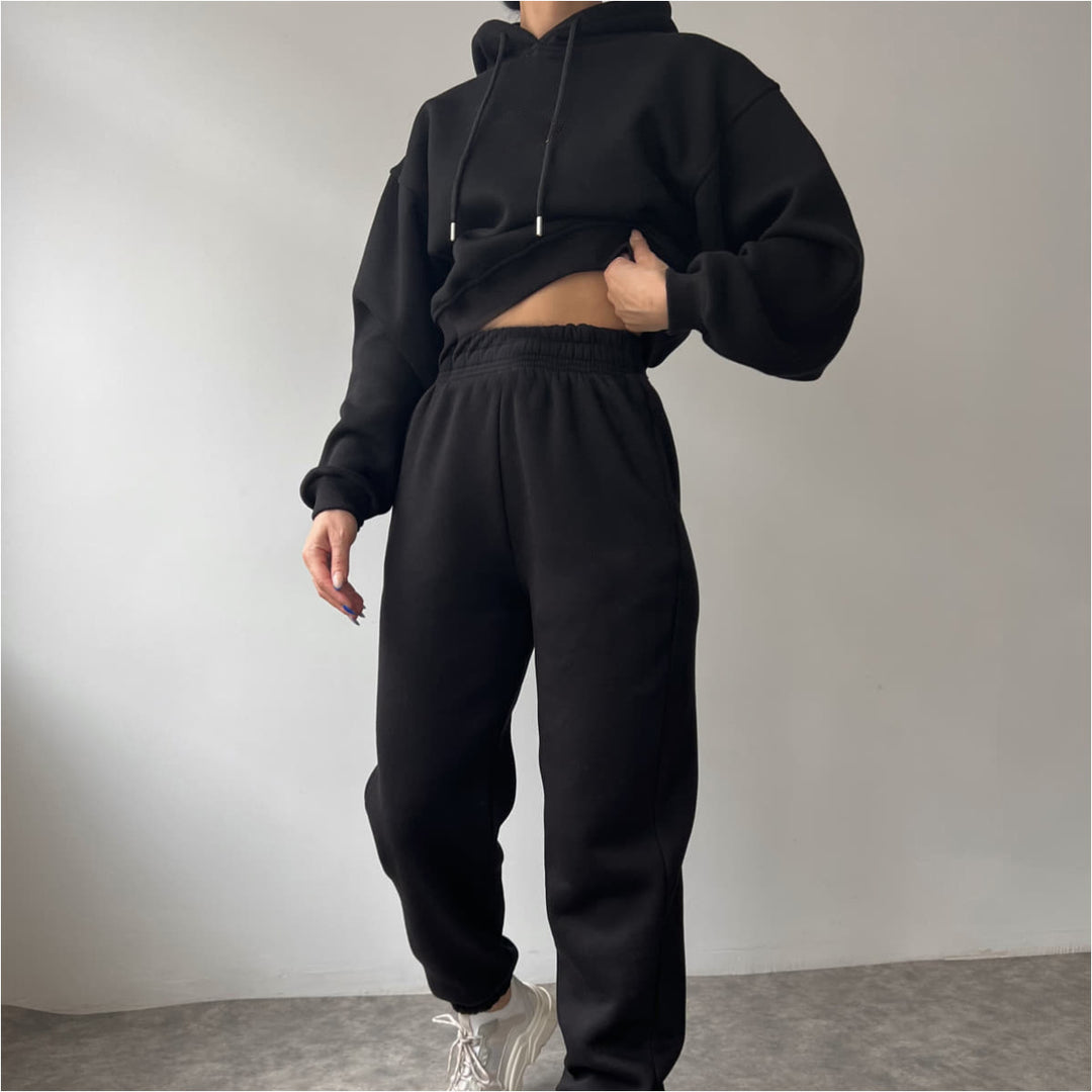 Damen modisches und lässiges Hoodie-Set mit weitem Schnitt R&B