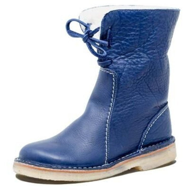 Damen Freizeit-Stiefel aus weichem Leder mit verstellbarem Schnürsystem R&B