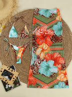 Damen Bikini-Set mit floralem Design und eleganter Maxiröcke R&B