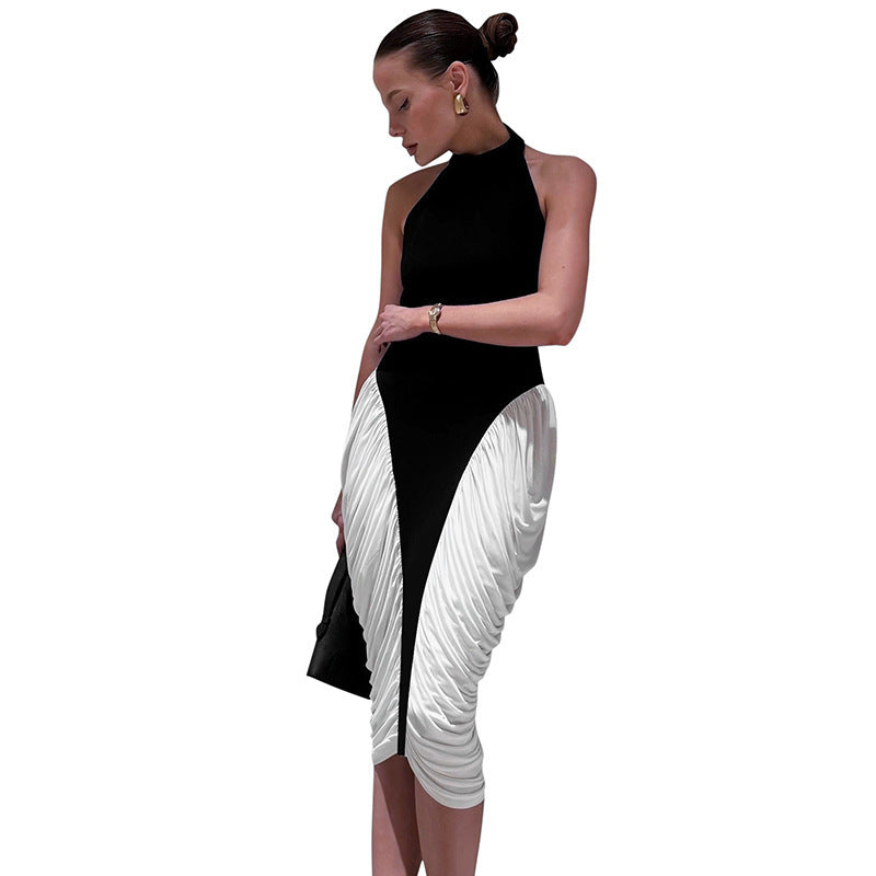 Damen Elegantes Abendkleid mit tiefem Rückenausschnitt und innovativem Drapierungsdesign R&B