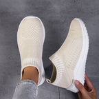 Damen Sportliche Slip-On Sneakers mit atmungsaktivem Strickoberteil  1774575816