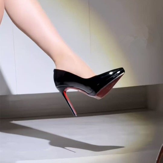 Damen elegante High Heel Pumps mit hochwertigem Lackfinish R&B