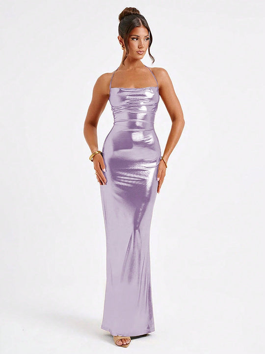 Damen Glamouröses Abendkleid mit Spaghettiträgern und figurschmeichelndem Schnitt R&B