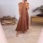 Damen Maxikleid mit plissierten Details und seitlichen Eingrifftaschen R&B
