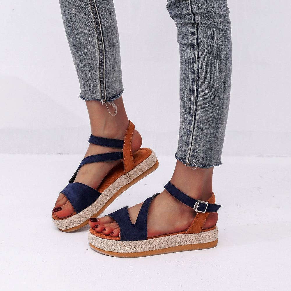 Damen Elegante und komfortable Keil-Sandalen mit verstellbarem Riemen R&B