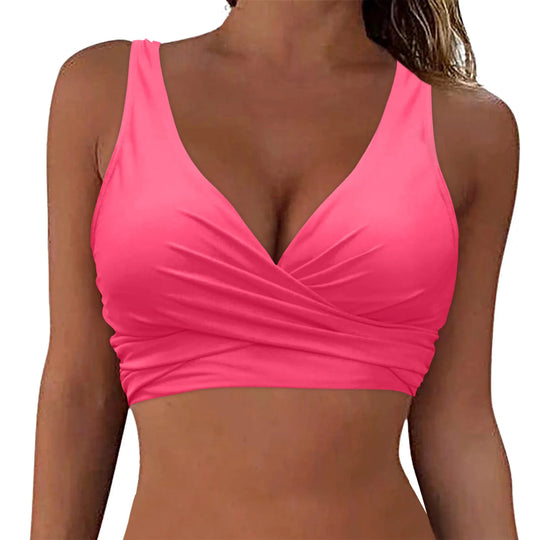 Damen komfortables Wickel-Bikinioberteil R&B
