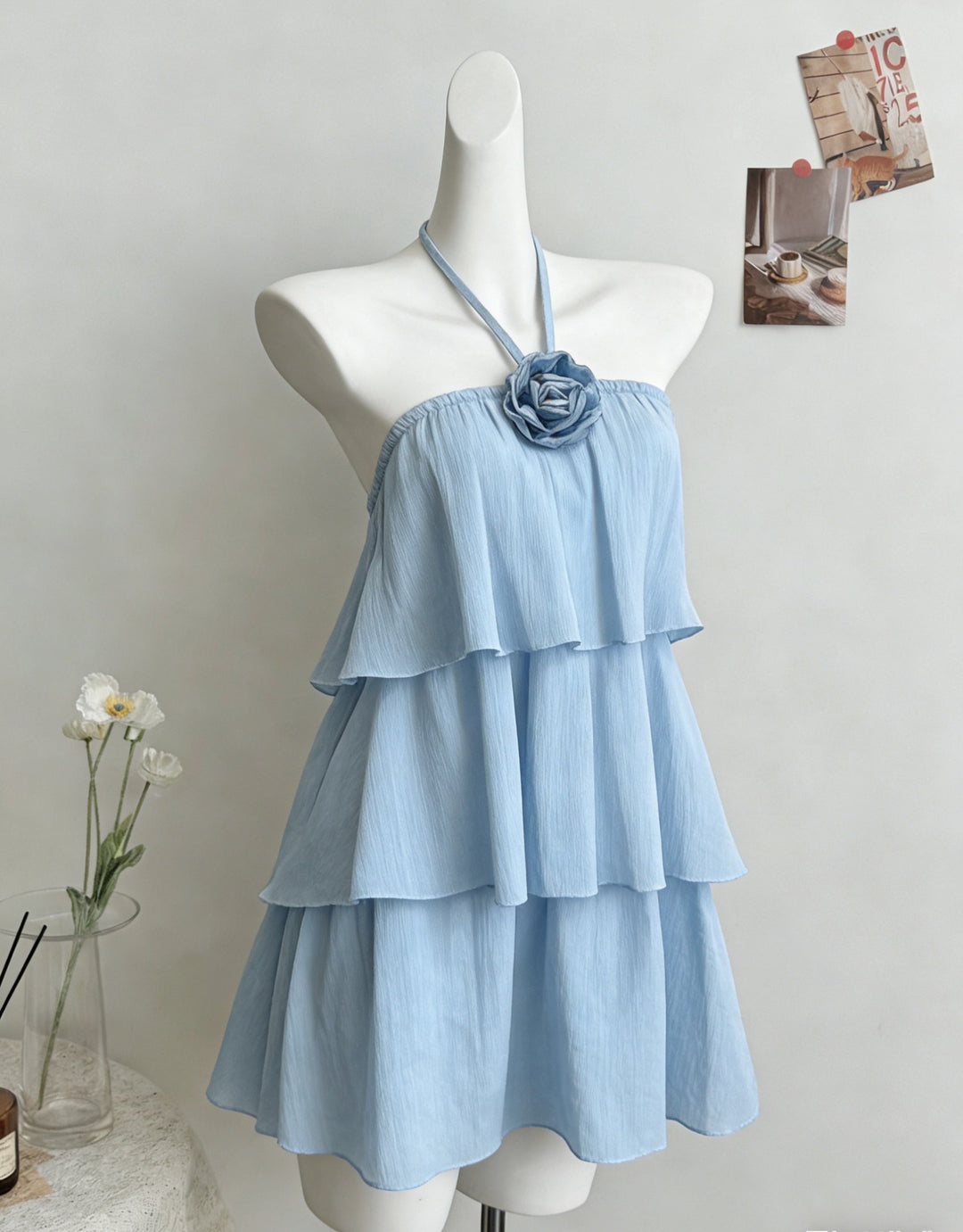 Damen luftiges Strandkleid mit Rüschendetails R&B