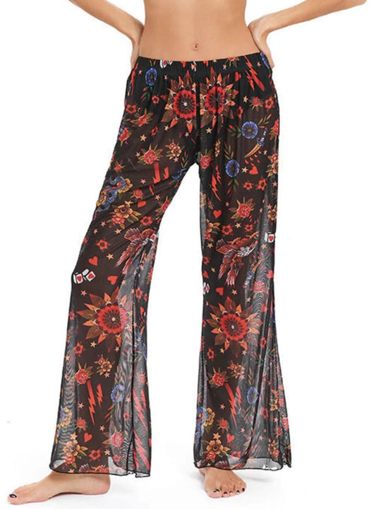Damen Elegante Strandhose mit floralem Muster R&B