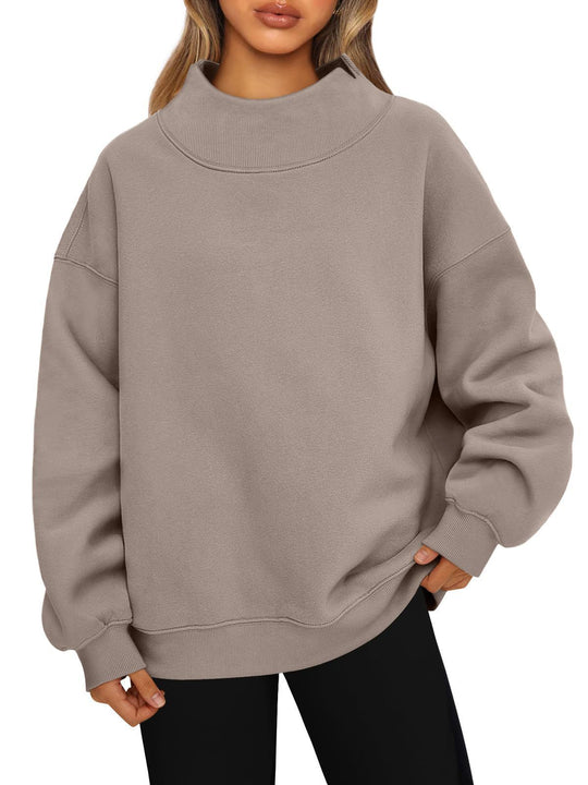 Damen Hochwertiger Stehkragen-Sweater R&B