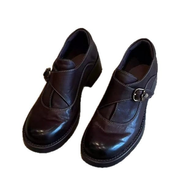 Damen komfortable und elegante Riemchen-Ballerinas mit dekorativer Schnalle R&B