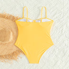 Damen Einteiliger Badeanzug mit raffiniertem Cut-Out und elegantem Rüschendesign R&B