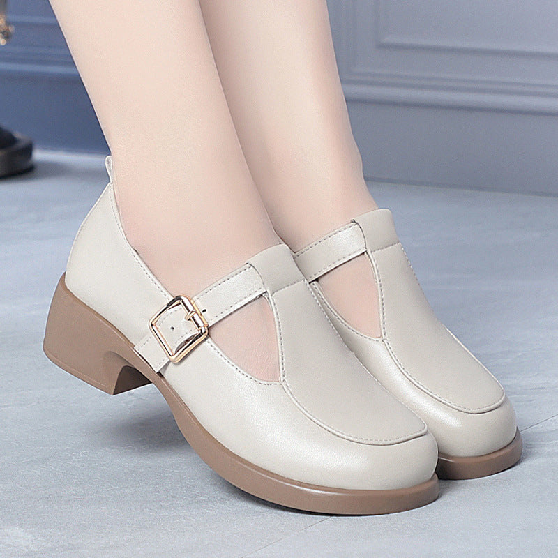Damen Mary Jane Schuhe mit verstellbarem Riemen und bequemen Blockabsatz R&B