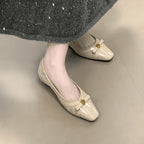Damen Bequeme Ballerinas mit dekorativem Schleifen-Detail und glänzender Oberfläche R&B