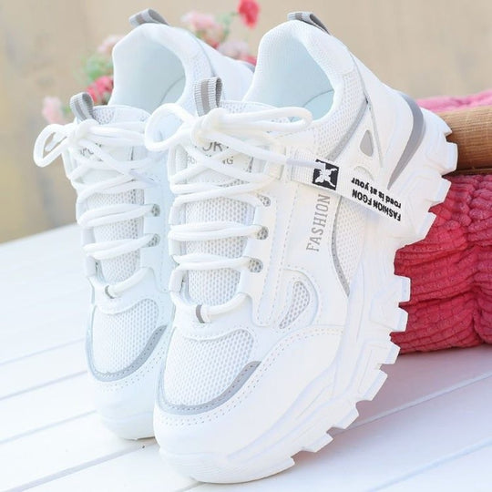 Damen Sportliche Sneakers mit atmungsaktiver Mesh-Oberfläche und stoßdämpfender Sohle R&B