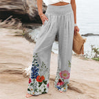 Damen Weite Sommerhose mit floralen Designs und elastischem Bund R&B