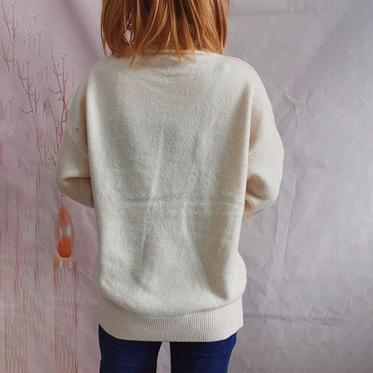 R&B | Einfarbiger Warmer Strickpullover Für Alltag