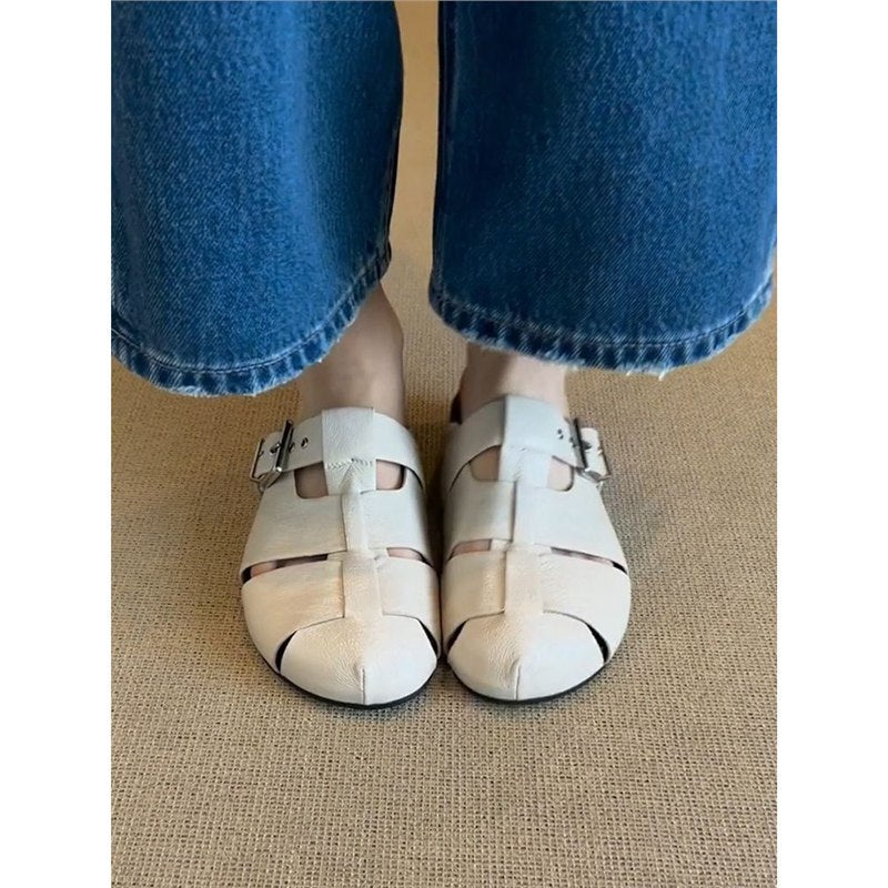 Damen moderne Zehentrenner-Sandalen mit seitlichem Riemendesign R&B