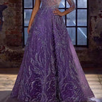 Damen Elegantes Abendkleid mit asymmetrischem Design und funkelnden Applikationen R&B