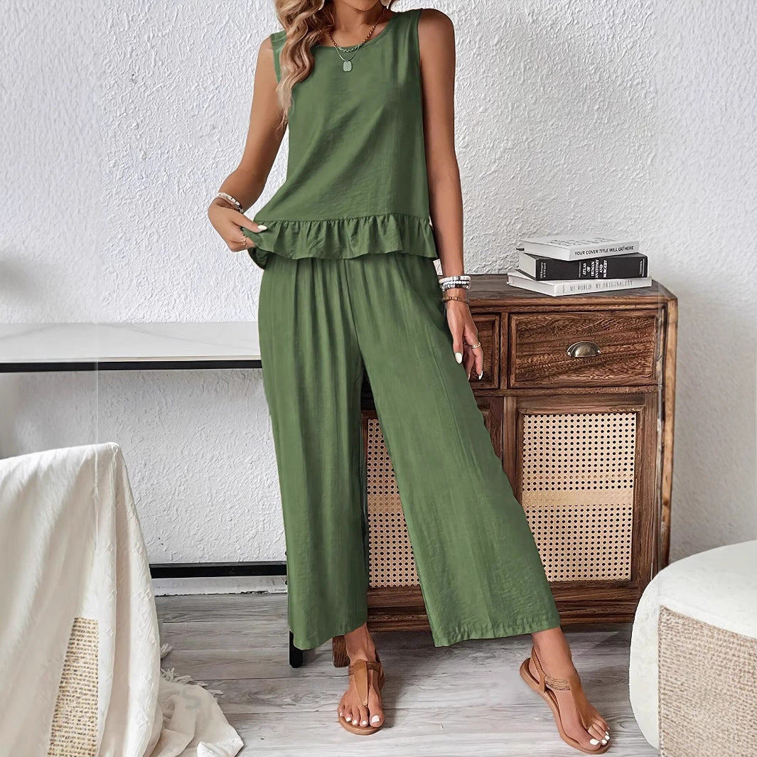 Damen luftiger Overall mit Rüschendetails R&B