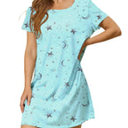 Damen lässiges Nachtkleid mit buntem Schmetterlingsmuster R&B