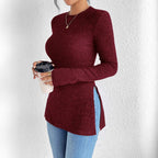Damen Langärmliges Rippstrickoberteil R&B