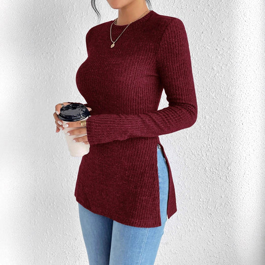 Damen Langärmliges Rippstrickoberteil R&B