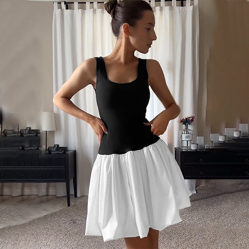 Damen Sportives Mini-Kleid mit lässigem Schnitt und voluminösem Rock R&B