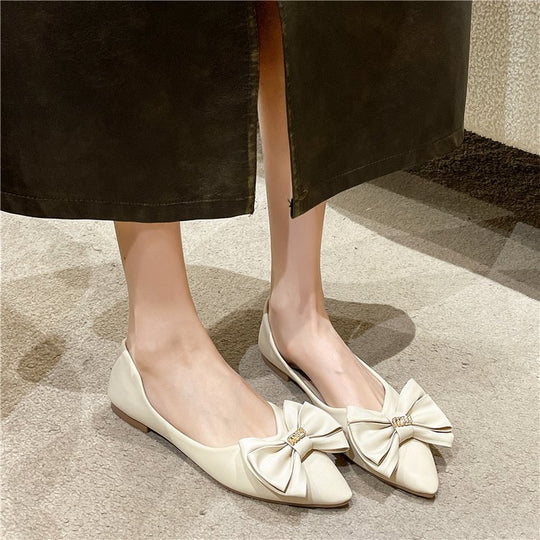 Damen elegante Ballerinas mit schickem Schleifenakzent R&B
