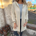Damen Kuschelige Strickjacke mit Kapuze und Taschen R&B