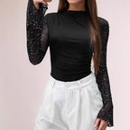 Damen Elegantes Oberteil mit Glitzer R&B
