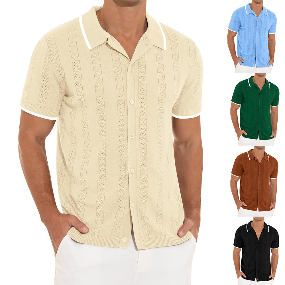 Herren Kurzarmpoloshirt mit strukturiertem Design