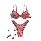 Damen Triangel-Bikini-Set mit floralem Muster und komfortablem Schnitt R&B