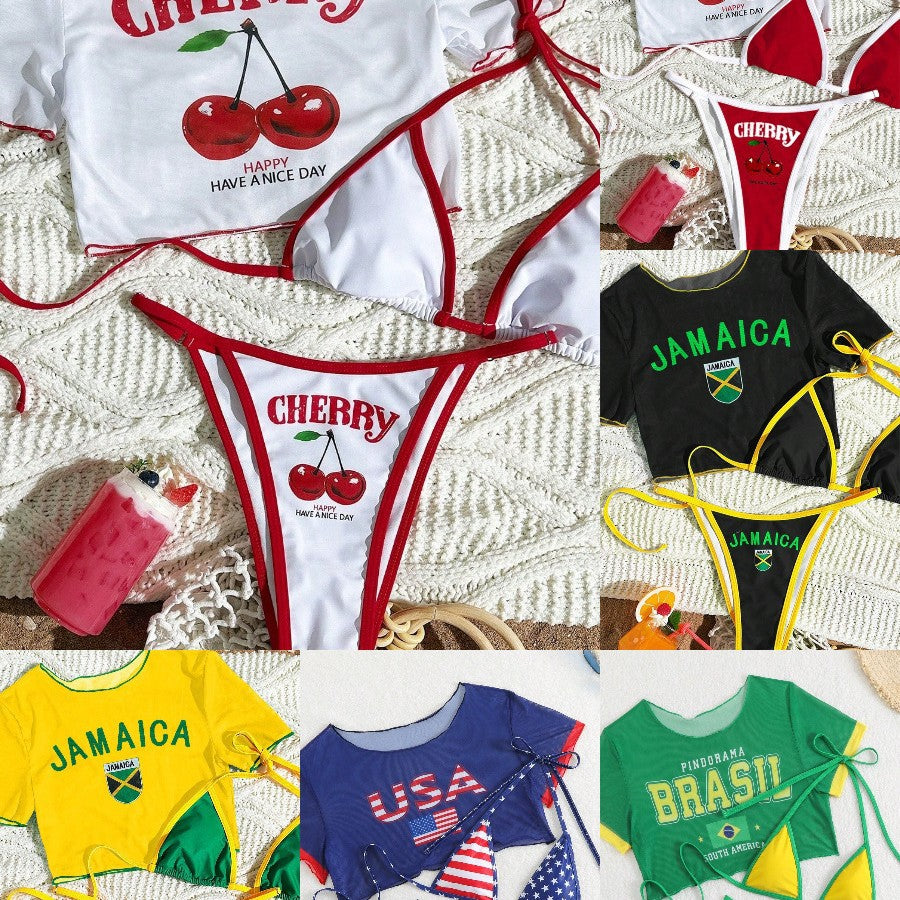 Damen Bikini-Set mit kreativem grafischen Design R&B