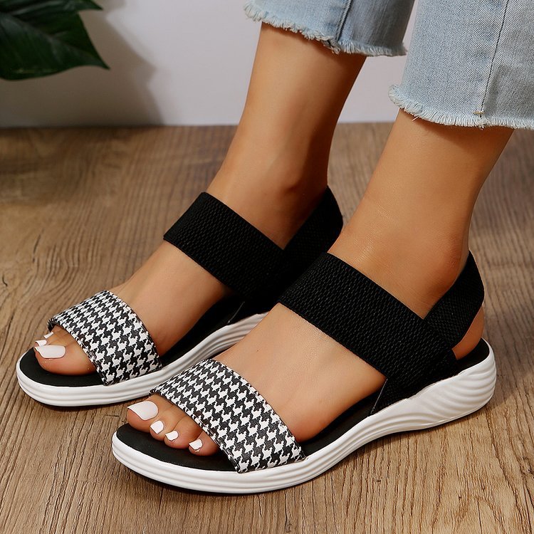 Damen Freizeitsandalen mit elastischen Riemen und rutschfester Sohle R&B