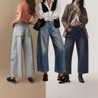 Damen Weite Cropped Jeans mit lässigem Look