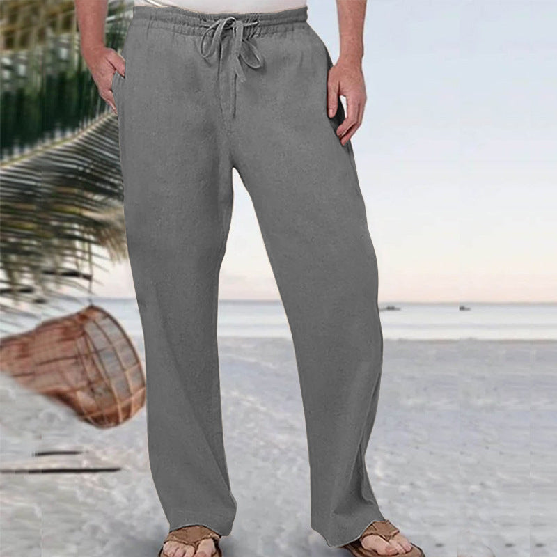 Herren nan weiche Loungehose aus Baumwolljersey mit elastischem Tunnelzugbund und seitlichen Eingrifftaschen R&B