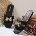 Damen Badeschuhe mit eleganten Schleifenapplikationen R&B