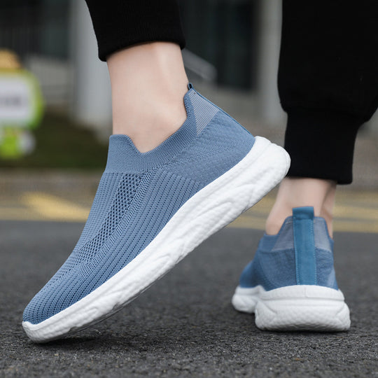 Damen Bequeme Slip-On Sneakers mit atmungsaktivem Strick-Obermaterial und flexiblem Fußbett R&B