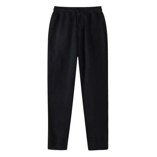 Herren nan geradlinige Sweatpants aus melierter Baumwollmischung mit elastischem Bund Kordelzug und Seitentaschen R&B