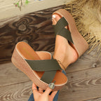 Damen Wedge-Pantoletten mit dekorativem geflochtenem Detail und rutschfester Sohle