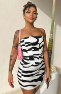 Damen Mini-Kleid mit strukturiertem ZR&Bra-Muster und schmalem Schnitt R&B
